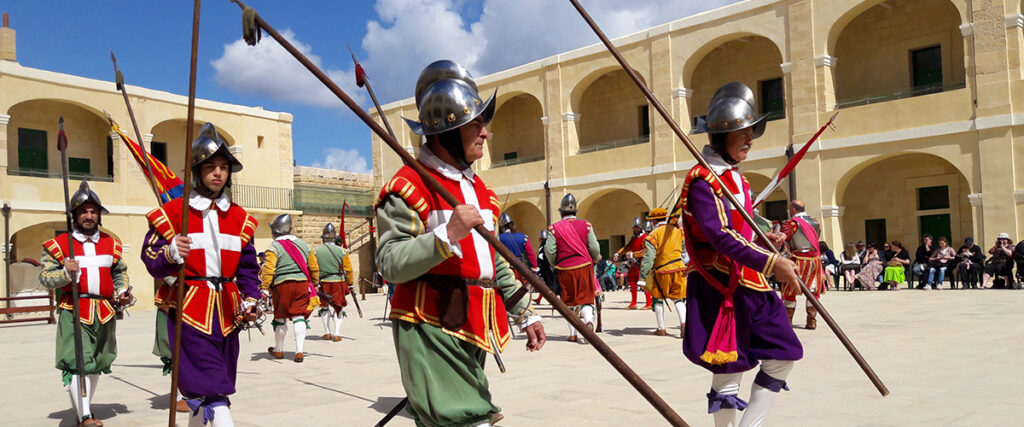 Medieval knights at Fort St Elmo in Malta